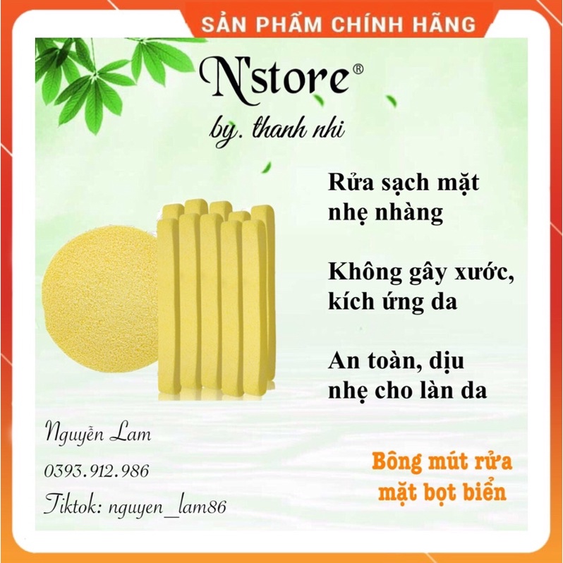 Set 12 miếng bọt biển rửa mặt bông nở rửa mặt Chivey tái sử dụng nhiều lần vệ sinh tiết kiệm