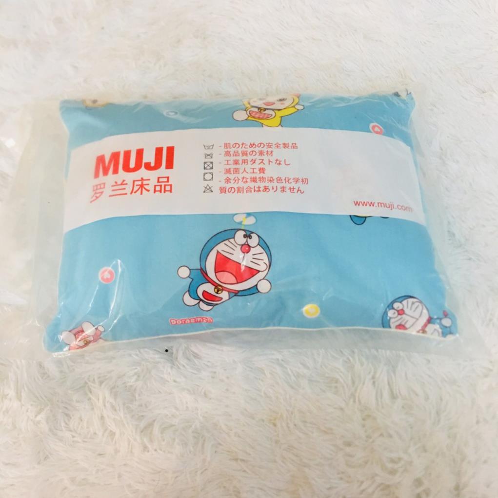 Gối trẻ em Muji cao cấp 100% chất liệu cotton mịn màng thoáng mát thấm hút mồ hôi