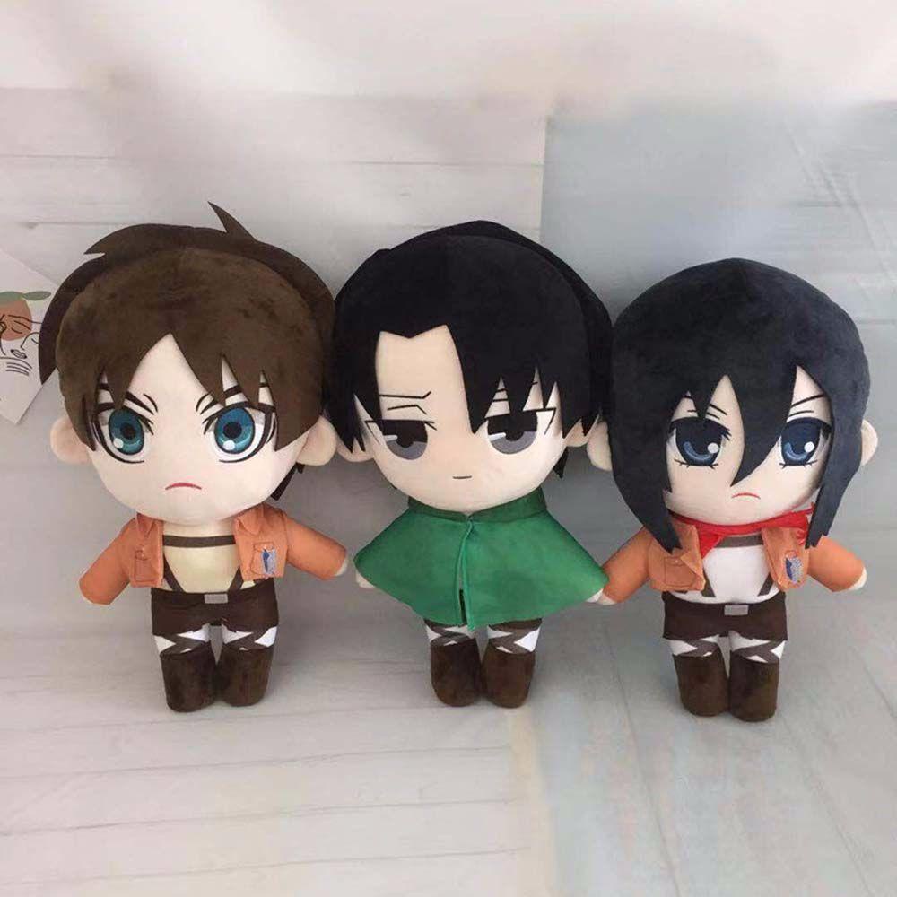 Búp Bê Nhồi Bông Hình Levi Ackerman Eren Jaeger Trong Attack on Titan Cao 20cm
