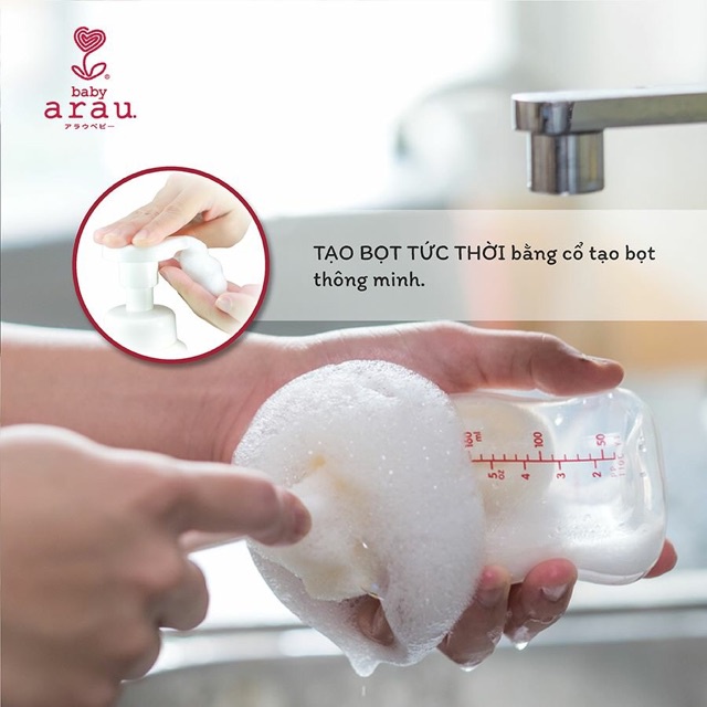 Nước rửa bình sữa Arau Baby Nhật túi 450ml