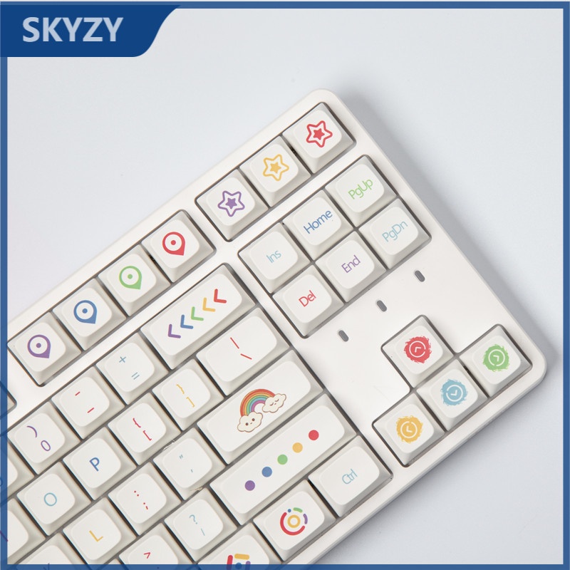 122 Phím Bút màu Keycap XDA Cấu hình dễ thương PBT Thuốc nhuộm phụ Bàn phím cơ học Keycap