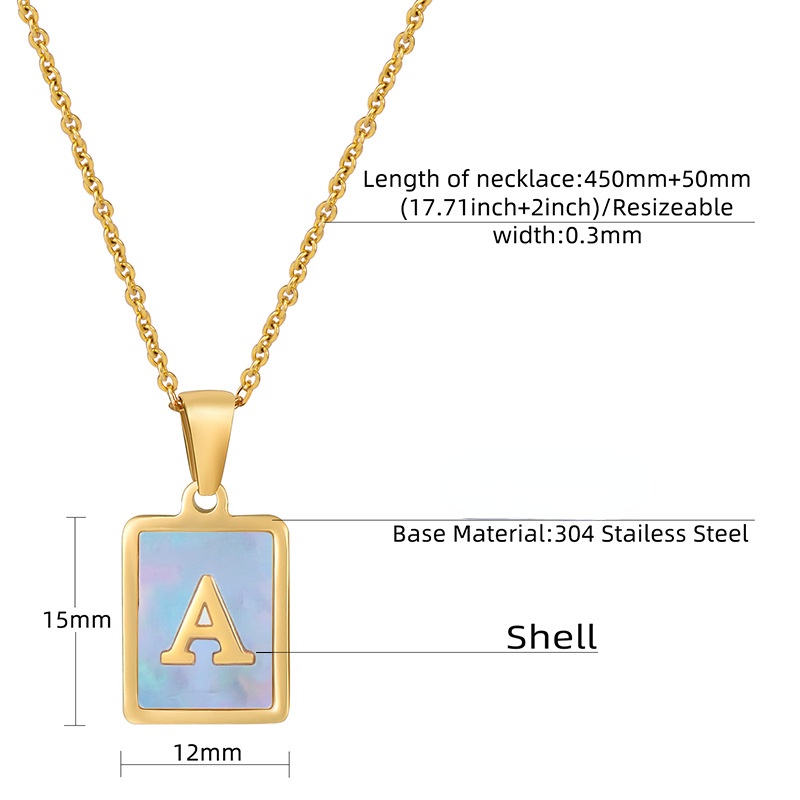 Vòng cổ Thép Titan Mặt 26 Chữ Cái Tiếng Anh Vỏ Thép Không Gỉ Cá Tính Thời Trang Cho Nữ