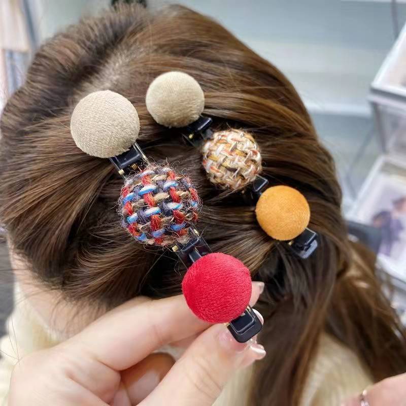 Kẹp ghim tóc mái 3 nút có kẹp giữ tóc, kẹp mỏ vịt kẹp tóc mái siêu đáng yêu