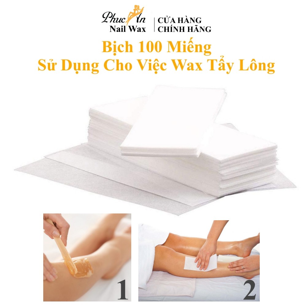 Giấy Tẩy Wax Lông Mềm Sử Dụng Kết Hợp Với Sáp Wax Tẩy Lông GiGi , Bịch 100 Miếng , Phúc An Nail Wax