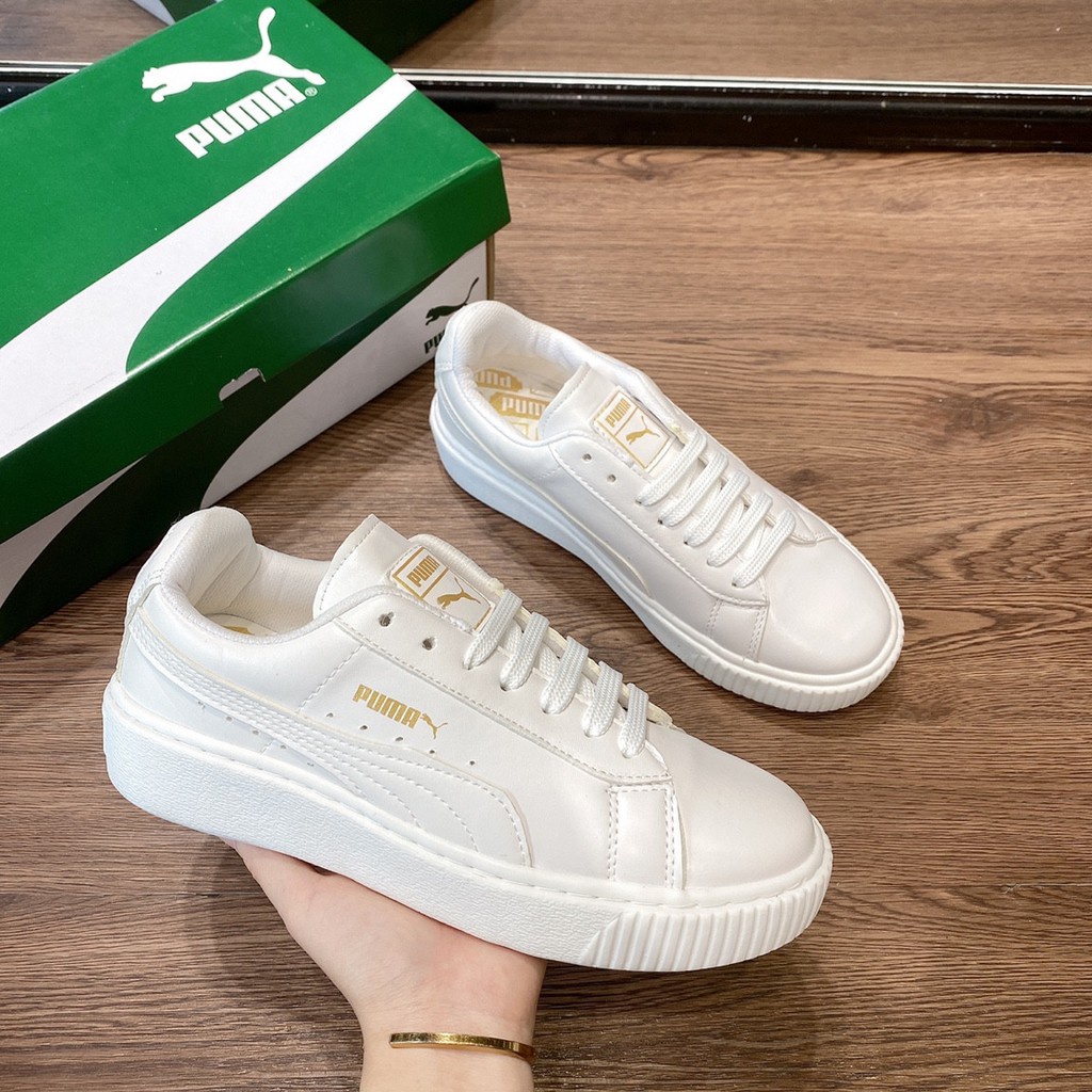 Giày thể thao Puma nữ thời trang, Puma đế nâu, đen trắng, full trắng H017480 | BigBuy360 - bigbuy360.vn