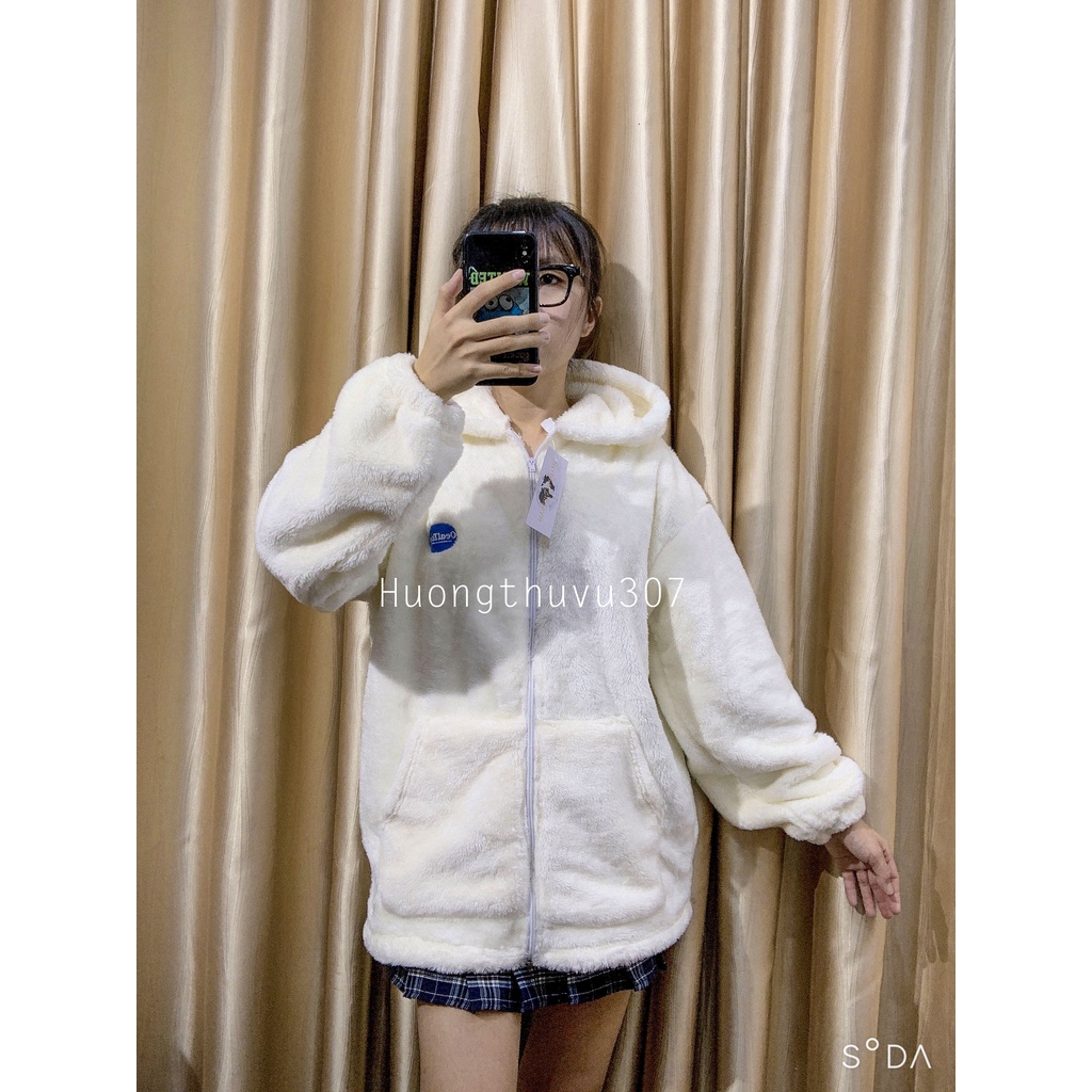 Áo Khoác Lông Cừu Nam Nữ Lót Lông 2 Mặt Có Mũ Form Rộng Phong Cách Hàn Quốc. | BigBuy360 - bigbuy360.vn