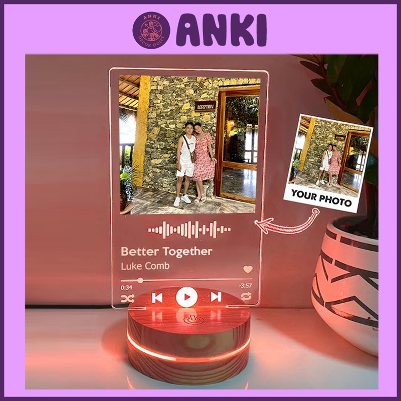 LED MICA in theo yêu cầu, đèn trang trí, đèn decor theo yêu cầu, quà tặng, quà lưu niệm, đèn led mica 16 màu