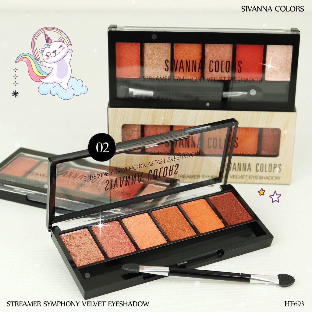 Bảng Mắt Má Hồng Tạo Khối Sivanna Colors Streamer Symphony Velvet Eyeshadow HF693