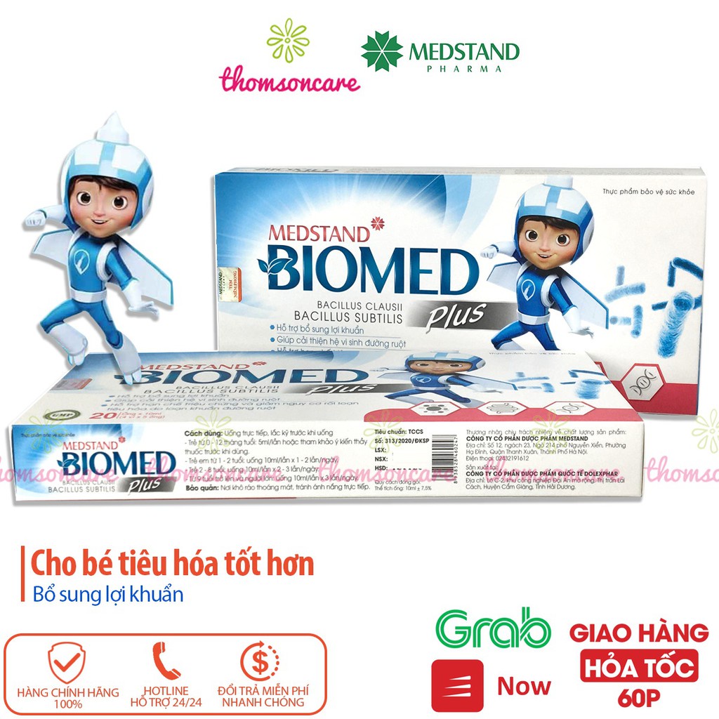 Siro bổ sung vi khuẩn có lợi cho trẻ Medstand Biomed hộp 20 ống giúp cải thiện đường ruột cho bé hấp thụ kém