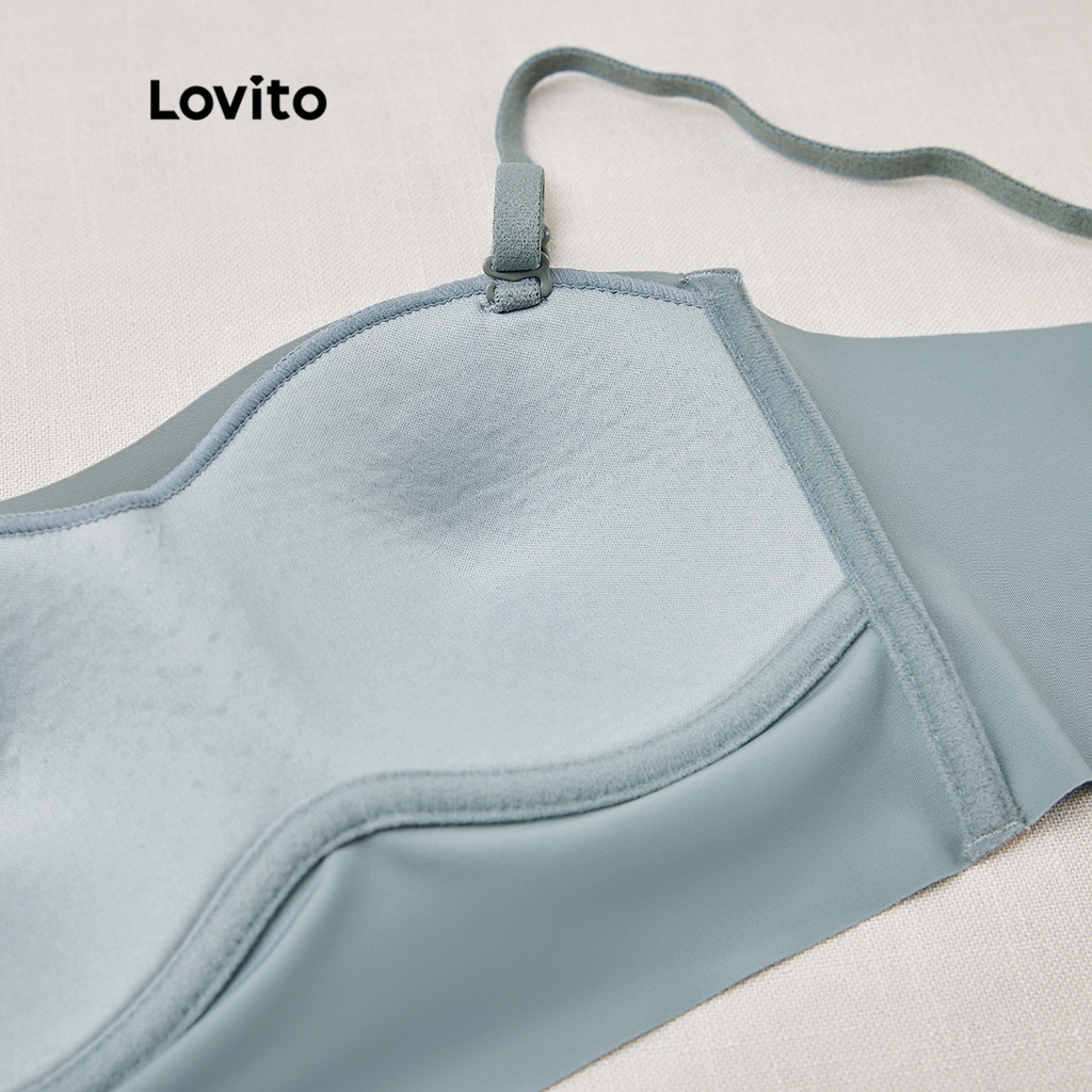 Áo ngực Lovito không gọng không đường may với đệm mút không thể tháo rời L233L078 (màu mơ / đen / xanh dương / trắng)