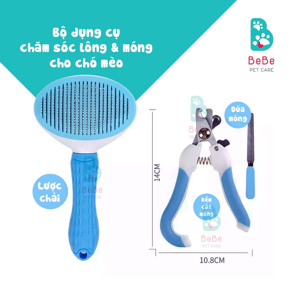 Lược &amp; Kềm Kèm Dũa - Bộ Dụng Cụ Chăm Sóc Thú Cưng Của Bạn