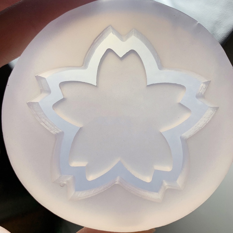 Sa Khuôn Silicon Làm Mặt Dây Chuyền / Móc Khóa Thủ Công Hình Hoa Năm Lá Phối Kim Tuyến Nước Cho Ngày Valentine / Sinh Nhật