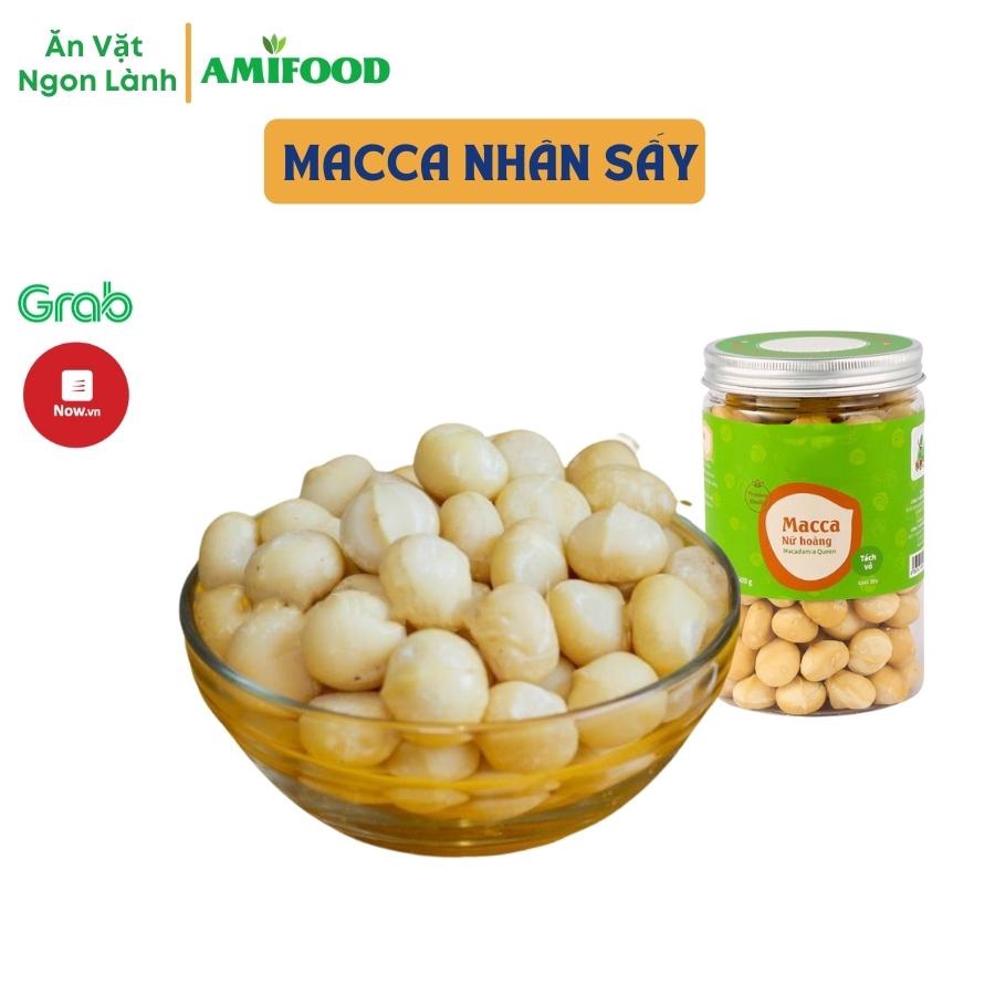 Hạt Macca Sấy Tách Sạch Vỏ Amifood, Size To Loại 1, Ăn Kiêng, Ăn Vặt - 500Gram