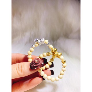 Vòng dâu tằm mix charm con chó mạ vàng cho bé ( mẫu mới 2018)