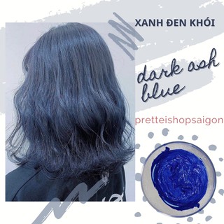 [kèm Trợ Nhuộm+Ủ tóc] Kem Nhuộm Tóc Màu XANH ĐEN KHÓI - Không Tẩy