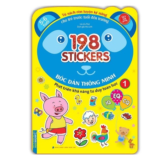 Sách - Bóc dán hình thông minh phát triển khả năng tư duy toán học IQ EQ CQ (5-6 tuổi) - 198 sticker (quyển 1)