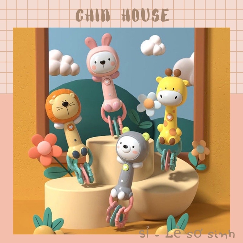 GẶM NƯỚU XÚC XẮC HÌNH THÚ CÓ ĐÈN PHÁT NHẠC CHO BÉ