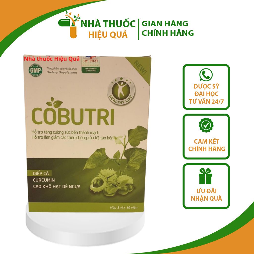 Viên uống COBUTRI I Hỗ trợ cho người bệnh trĩ, táo bón I Hàng chính hãng, hoàn toàn thiên nhiên.thuochieuqua
