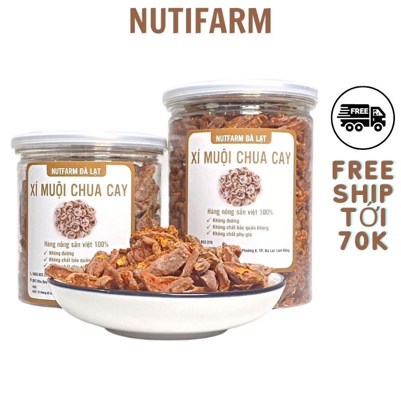 Xí muội đào chua cay không hạt 400gr NutiFarm trái cây sấy đặc sản đà lạt