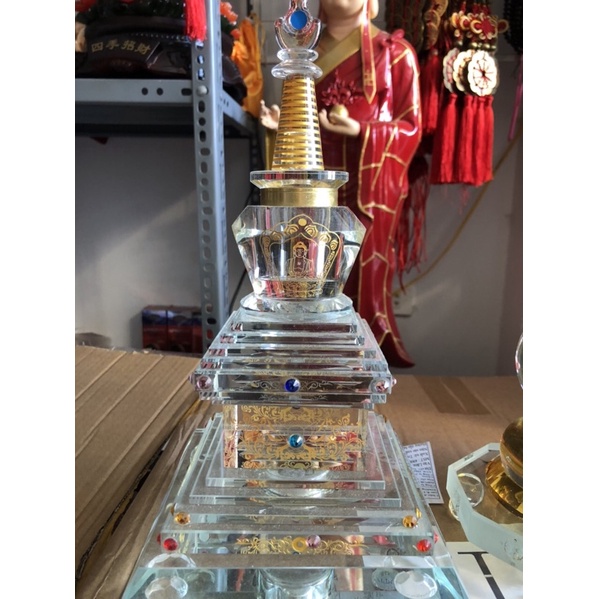 Tháp xá lợi pha lê cao 25cm