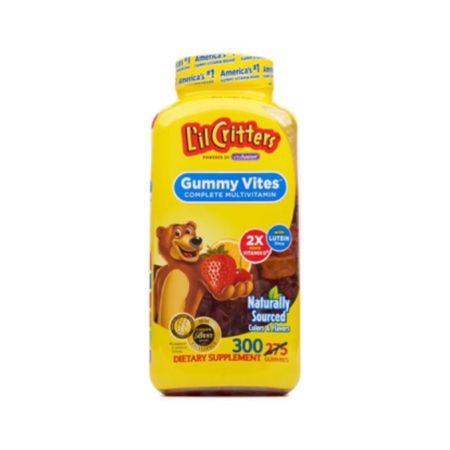✙✥☃Kẹo Dẻo Bổ Sung Vitamin Gấu Lil'Critter Gummy Vites Multivitamin Complete Cho Trẻ Từ 2 Tuổi 300 Viên ( 2022 )