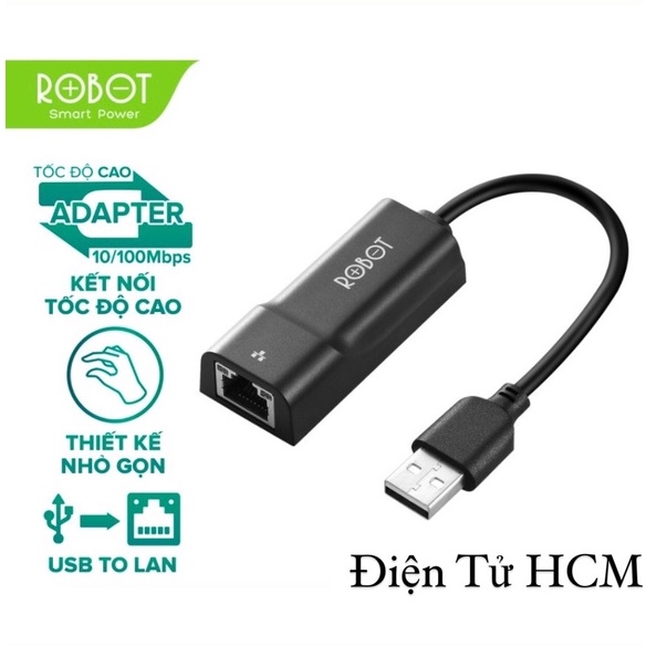 Thiết Bị Chuyển Đổi Ethernet Adapter ROBOT EA10 USB 2.0 to LAN Tốc Độ 10/100Mbps