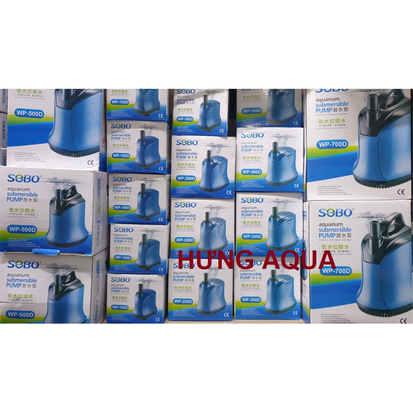 Máy Bơm hồ cá - bơm chìm bể cá, hòn non bộ 360 ĐỘ SOBO WP 500D 55W, WP-700D 110W (mẫu mới nhất) hàng công ty