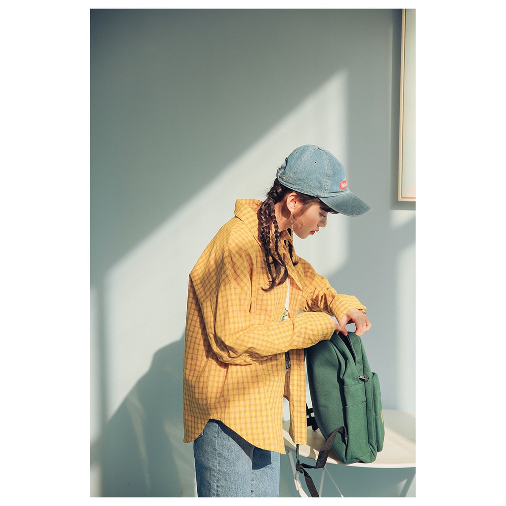 Áo sơ mi kẻ sọc tay dài Emilyshop ulzzang