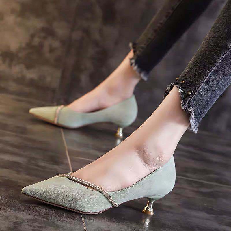 Giày cao gót thiết kế mũi nhọn quyến rũ dễ phối đồ dành cho nữ 3cm