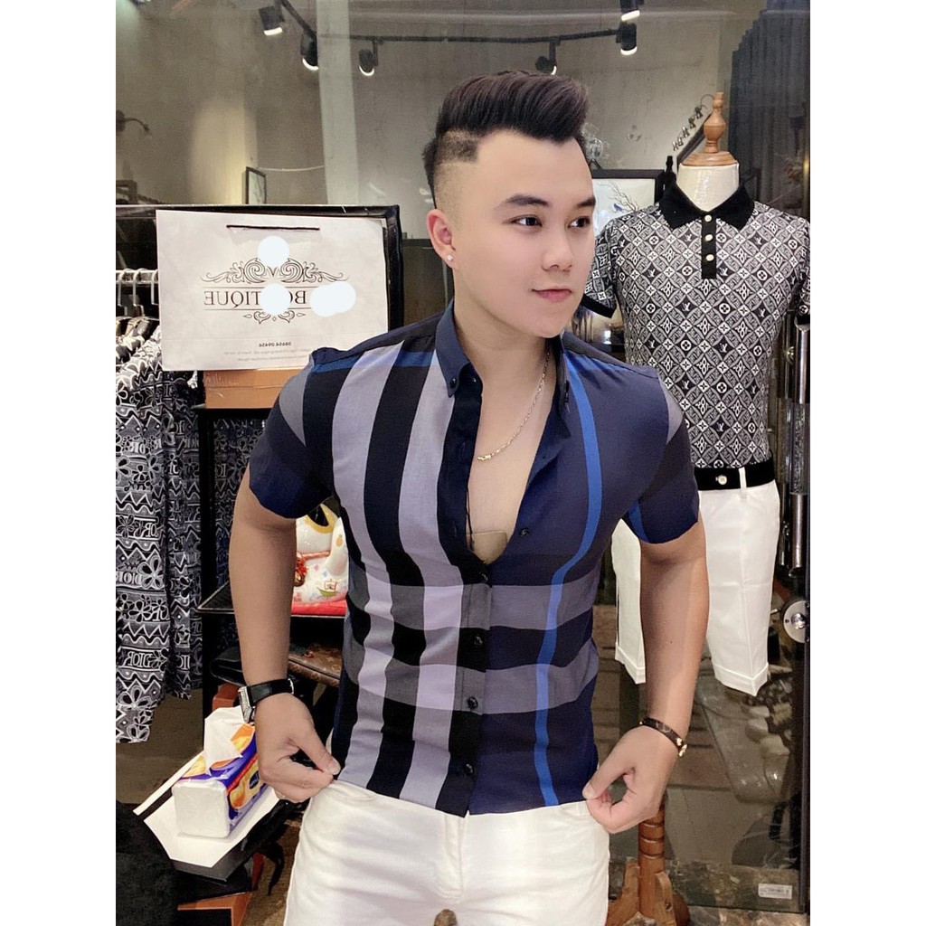 ÁO SƠ MI NAM KARO TAY NGẮN KIỂU DÁNG THỜI TRANG PHONG CÁCH MỚI | BigBuy360 - bigbuy360.vn