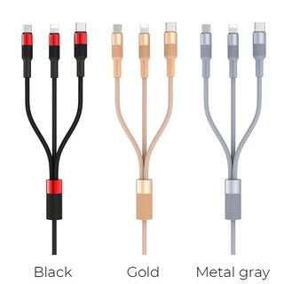 Cáp sạc 3 in 1 , cổng lightning, cổng micro, cổng type c 1m giá tốt 1 đổi 1.
