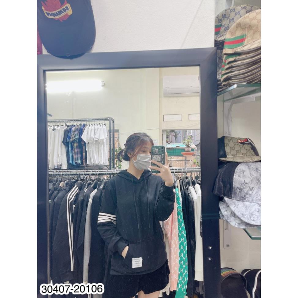 [Có Sẵn] Áo nỉ hoodie Thome Kẻ Tay - Áo nỉ có mũ cho nam