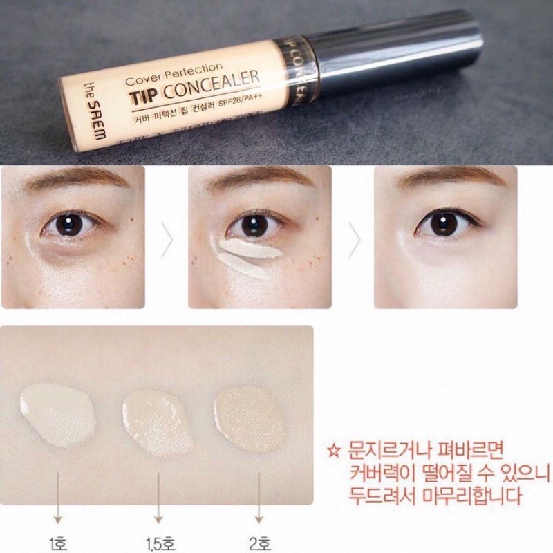 Kem Che Khuyết Điểm The Saem - Kem Che Khuyết Điểm The Seam Cover Perfection Tip Concealer SPF28 PA++ 6.5g - Tee &amp; Mee