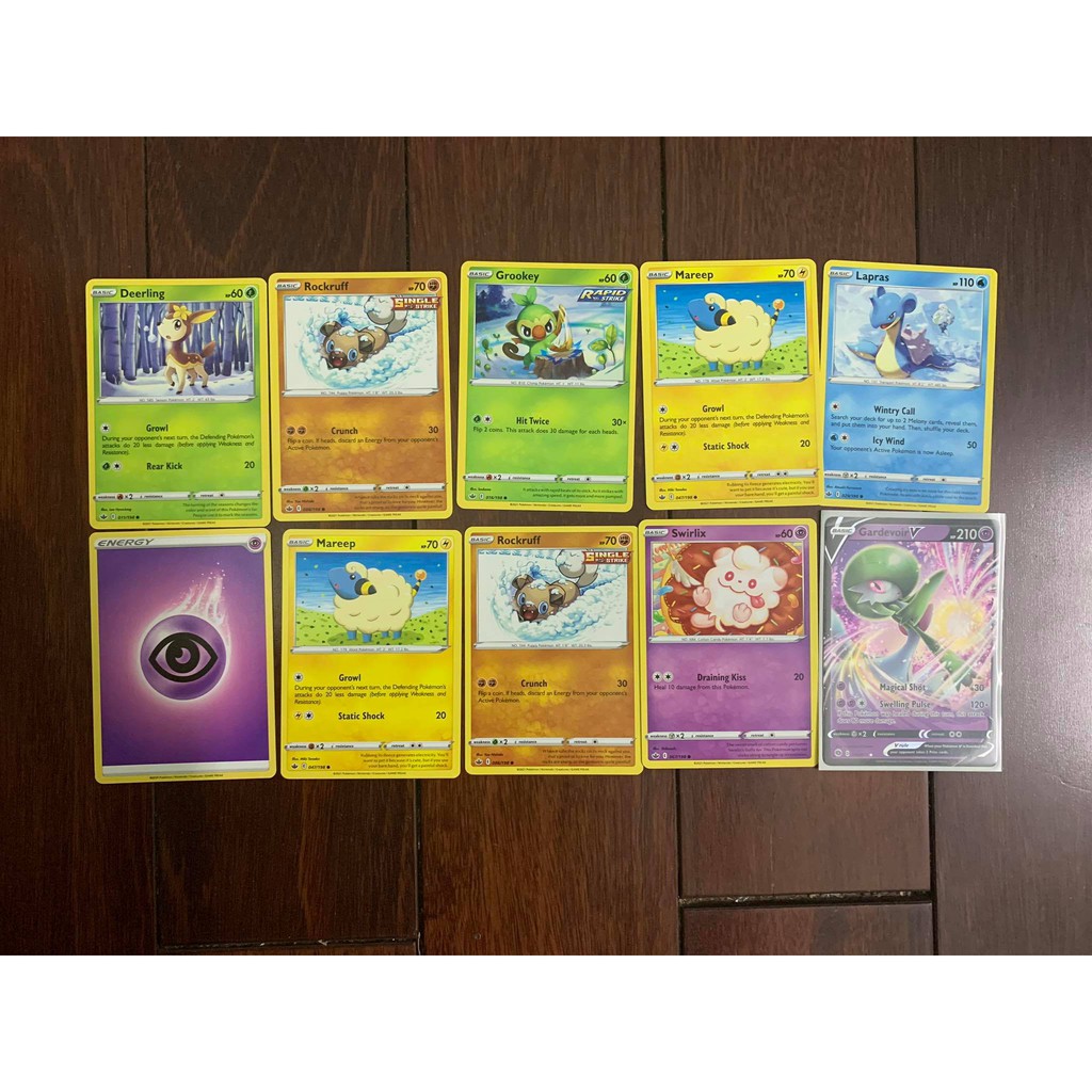 10 Thẻ Pokemon Chính Hãng TCG Tiếng Anh Random Chắc Chắn Trúng 2 Thẻ Holo/ 1 Thẻ V