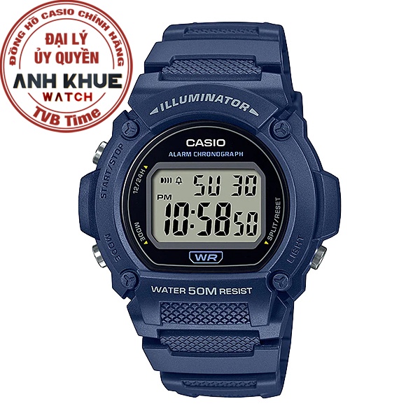Đồng hồ nam dây nhựa Casio Standard chính hãng Anh Khuê W-219H-2AVDF (47mm)