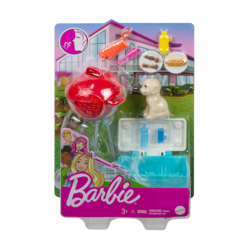 Đồ Chơi Búp Bê BARBIE Bộ Phòng Chơi Mini Barbie Bbq Tiệc Nướng Ngoài Trời GRG76/GRG75