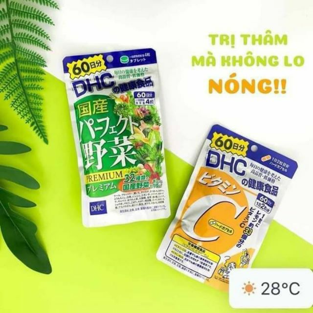 ( Hàng chuẩn AUTH, có bill, Date 2022) Combo vitamin C + Rau củ 60 ngày nhật bản