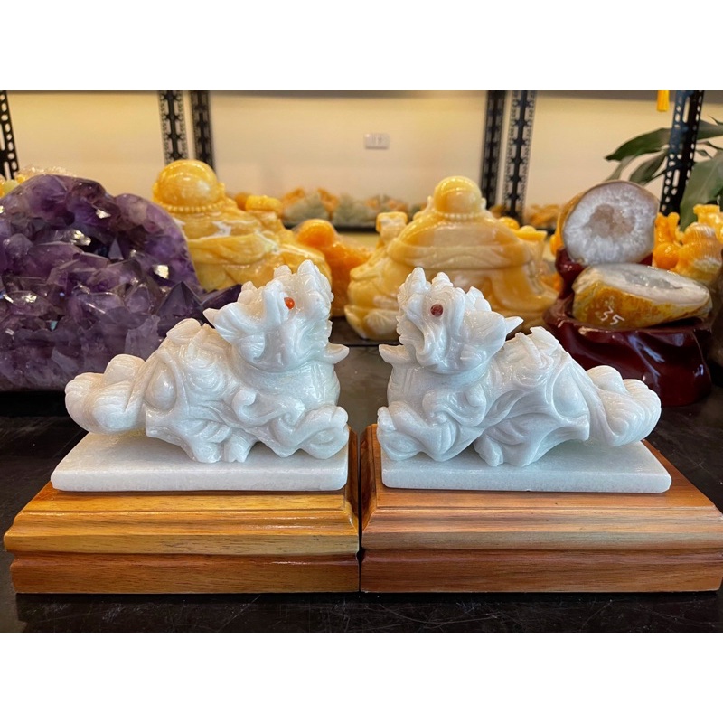 Cặp Tỳ Hưu Đá Vân Gỗ Phong Thuỷ