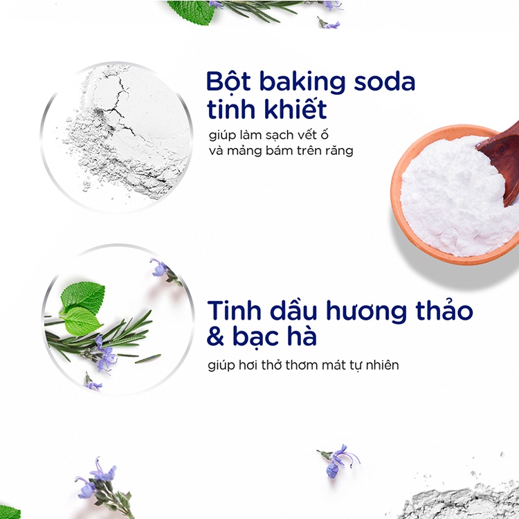 Kem đánh răng P/S Bảo Vệ 123 Baking Soda - Hương Thảo 230g giúp làm trắng răng tự nhiên