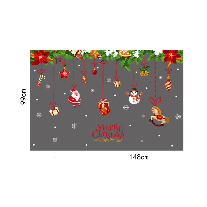 Decal trang trí Noel - Rèm dây trang trí phụ kiên lớn giáng sinh