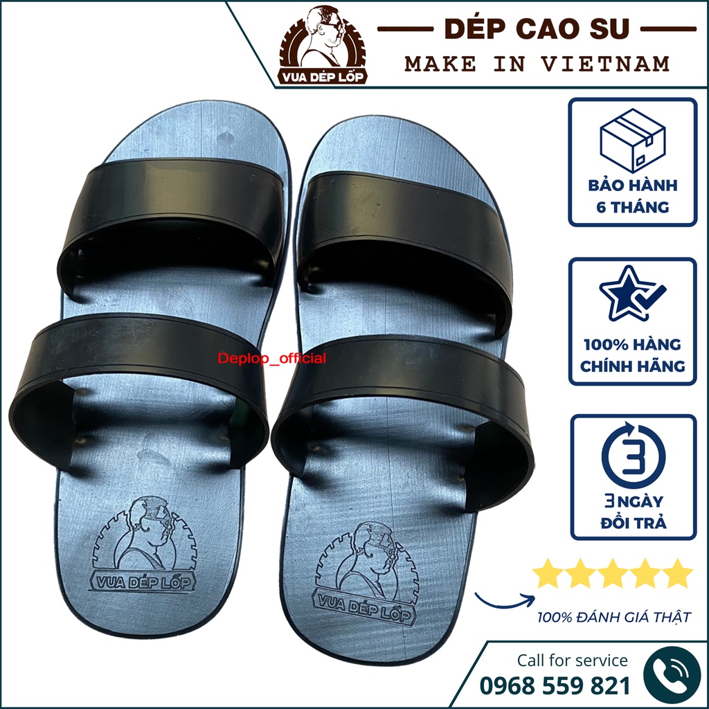 Dép cao su 2 quai ngang thương hiệu deplop_official tiện dụng siêu bền thích hợp đi làm đi chơi DL9