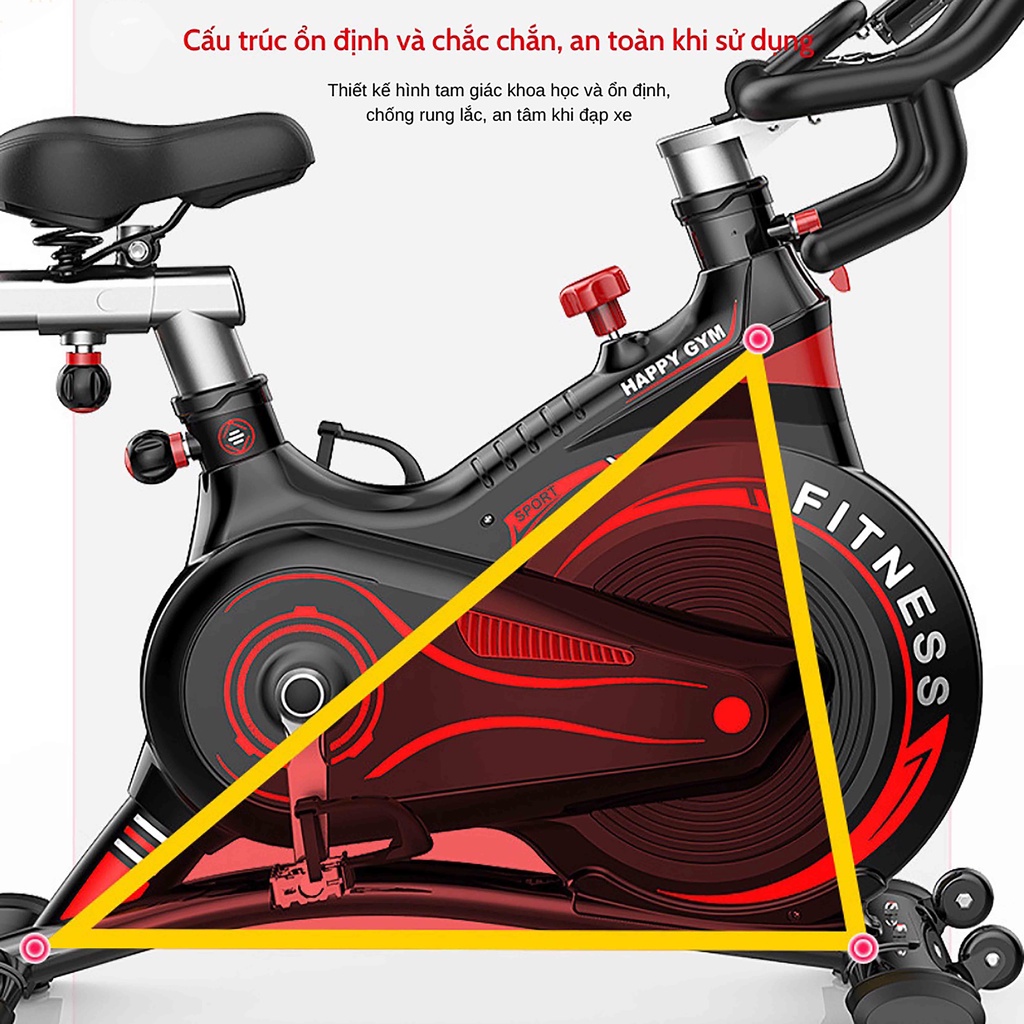 Xe Đạp Thể Dục Tại Nhà Fitness Bánh Xe Kháng Từ, Xe Đạp Thể Dục Không Gây Tiếng Ồn Giúp Giảm Mỡ Hiệu Quả