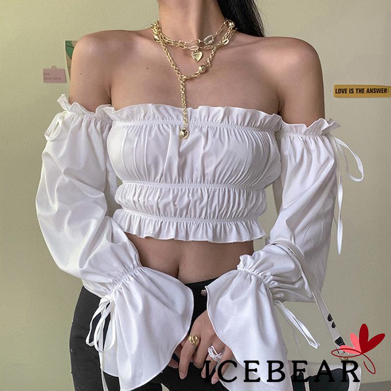 Áo Ống Tay Loe Màu Trơn Thời Trang Dành Cho Nữ