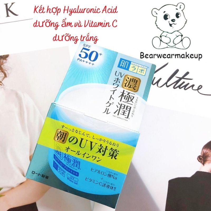 Kem dưỡng ẩm chống nắng ban ngày Hada Labo Koi-Gokujyun UV White Gel SPF50+ PA++++ 90g