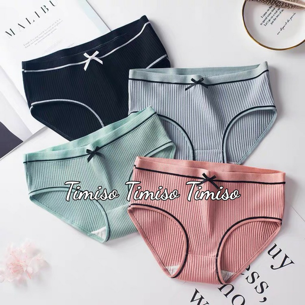 Quần Lót NỮ CHẤT THUN TĂM đính nơ siêu xinh thấm hút mồ hôi QL009