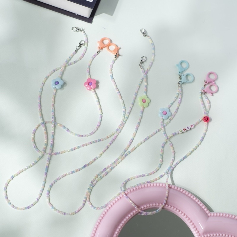 Dây đeo khẩu trang cườm pastel ( màu hoa ngẫu nhiên )