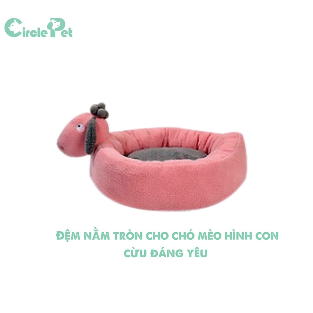 Đệm Nằm Tròn Cho Mèo Hình Con Cừu Đáng Yêu Chất Cotton Mềm Mịn Đủ Size Màu Hồng Và Xanh - Circle Pet