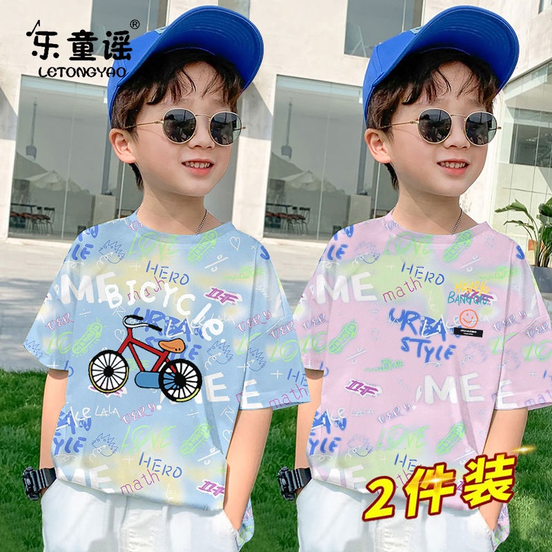 Set Áo Thun Ngắn Tay Và Quần Short Phong Cách Hàn Quốc Mới Cho Bé Trai