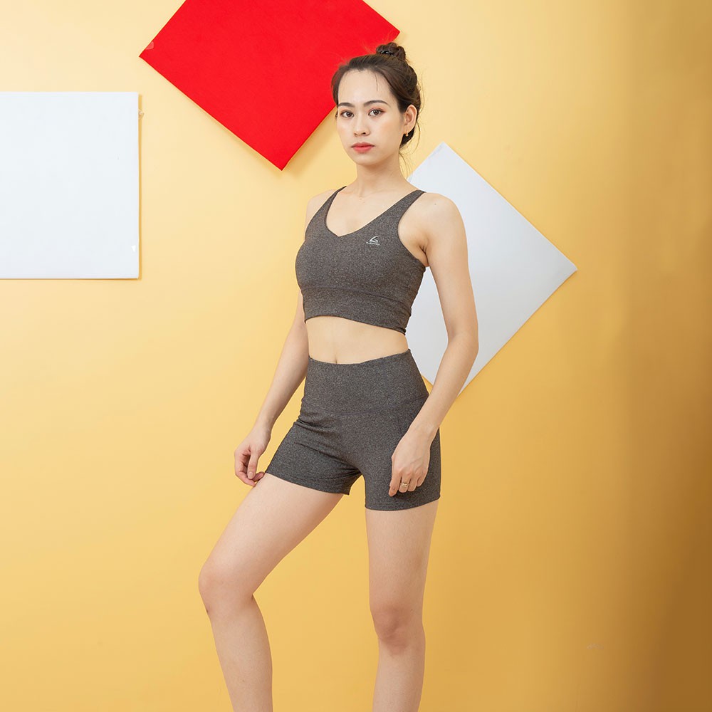 Bộ đồ tập gym, aerobics, đi bơi hay chạy bộ (Quần đùi ôm V1 - Áo bra cổ tim) có sẵn mút ngực có thể tháo rời