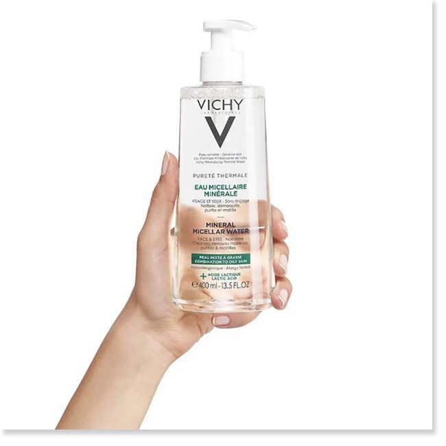 Nước tẩy trang cho da hỗn hợp và da bóng dầu Vichy Mineral Micellar Water Pureté Thermale 200ml [Chính Hãng]